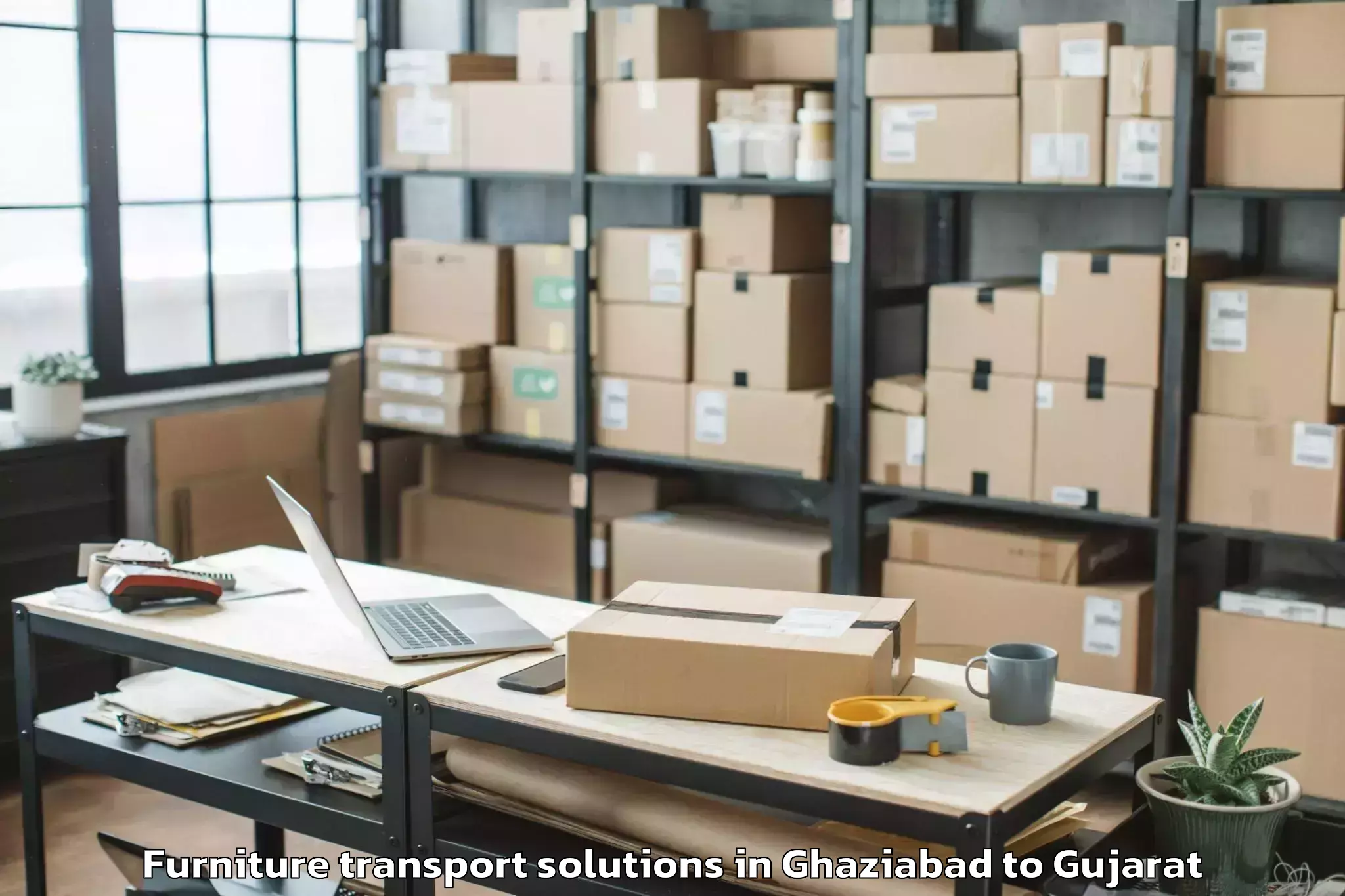 Easy Ghaziabad to Una Gir Somnath Furniture Transport Solutions Booking